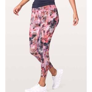 LULULEMON Fast & Free 7/8 Tight Size 6 Sun Dazed Multi Pink Nulux